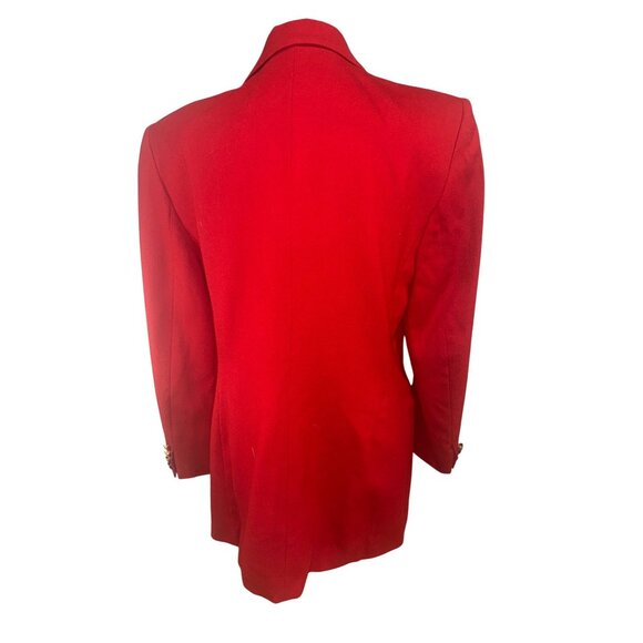 Vintage Ralph Lauren 3D CREST Red Designer Womens 12  Jacket Blazer Money Preppy - Picture 4 of 16